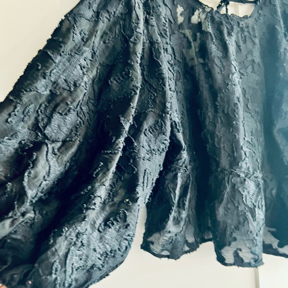 Free People Black Textured Blouse - Picture 4 of 8